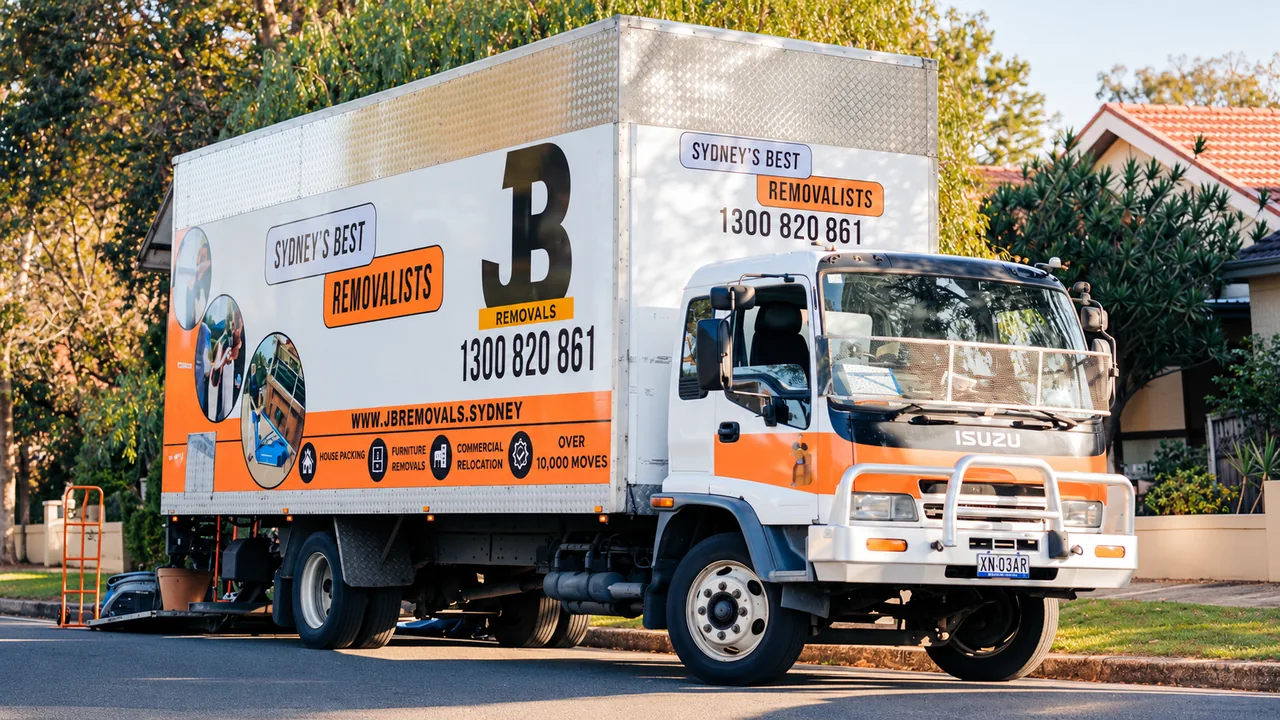Large JB Removals Isuzu pantech truck from the truck-range page; allocated vehicle may differ